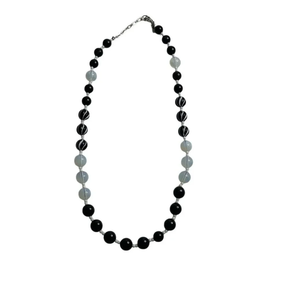 Rachel Black Beaded‎ Necklace Adjustable Chain Clasp Gift
